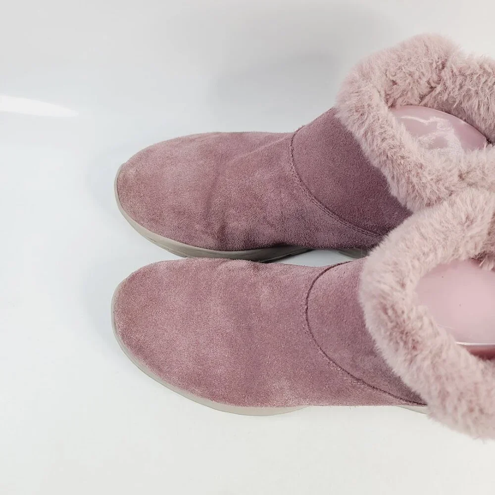 Skechers Women's Cherry Purple On-The-Go Joy Suede‎ Fur Winter Boot Size 8